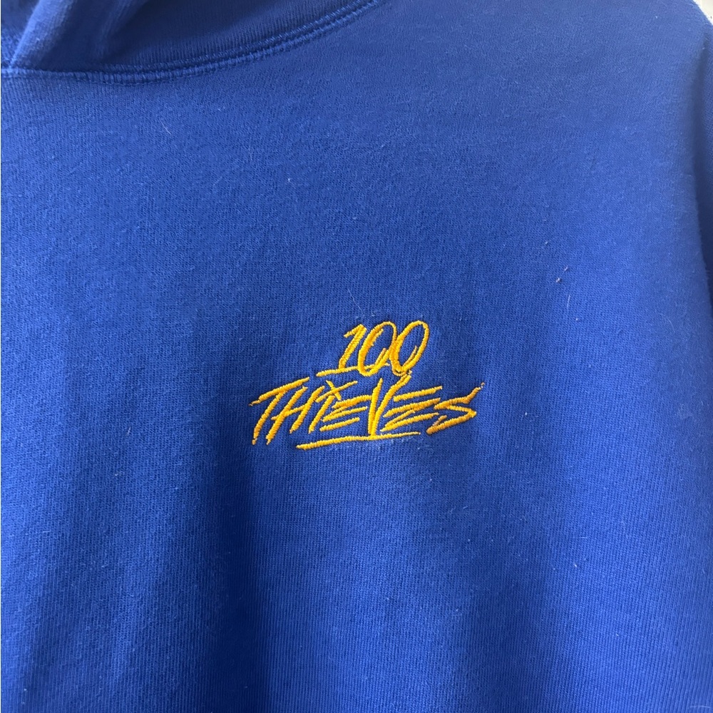 100 Thieves Men's Royal Blue Crewneck Sweater - Picture 5 of 8
